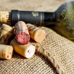 wine bottle with corks